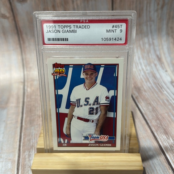 1991 Topps Traded Jason Giambi #45T PSA Mint 9 Baseball Trading Card Item #ME328 - Picture 2 of 3